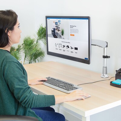 Mount-It! Modular Desk Mount Adjustable Monitor Mount, Up to 27" Monitors, Gray/Silver (MI-34111)