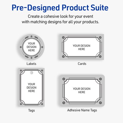 Avery Silver-Metallic Black Matte Blank Card, White, 120/Pack (S00-FKG)