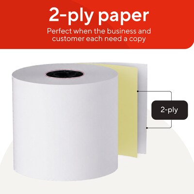 Staples Carbonless Paper Rolls, 3"W x 85', 10/Pack (18223-CC)