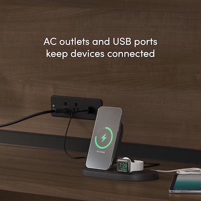 Bestar Logan 66"W U or L Shaped Desk with Drawers and Hutch, Antigua (46410-52)