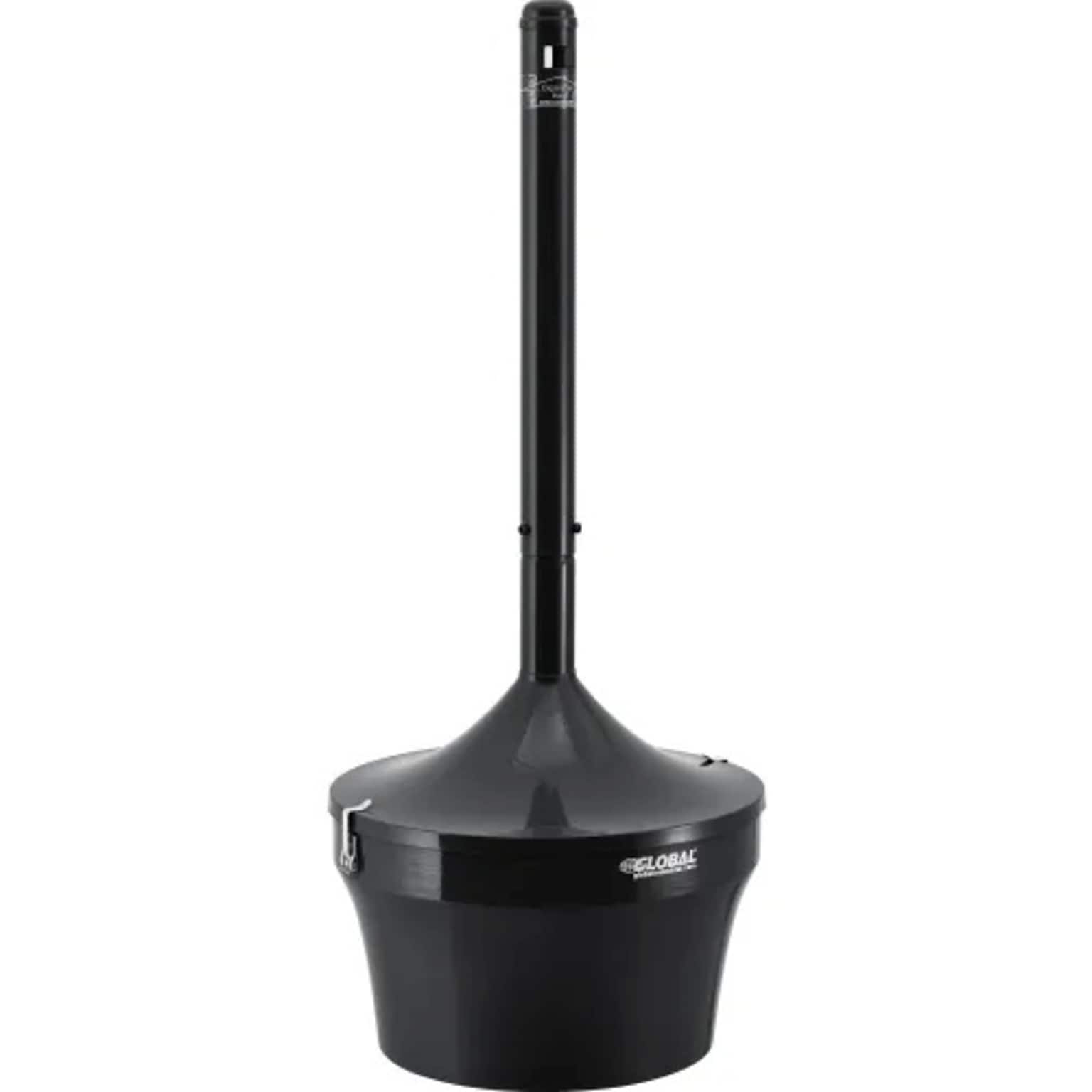 Global Industrial Steel Outdoor Ashtray, 4-1/2 Gallon, Black (641447BK)