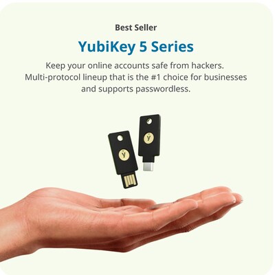 Yubico YubiKey 5C NFC USB-C Security Key, Black (992-00014)