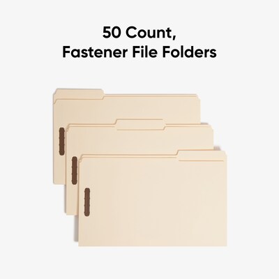 Smead Recycled Reinforced Classification Folder, 3/4" Expansion, Legal Size, Manila, 50/Box (19537)