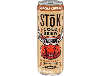 Stok Energy Mocha Cream Cold Brew Coffee, 11 oz., 12 Cans/Carton (196066)