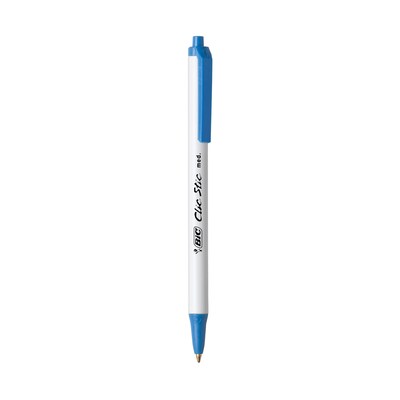 BIC Clic Stic Retractable Ballpoint Pens, Medium Point, Blue Ink, Dozen (90431/CSM11BL)