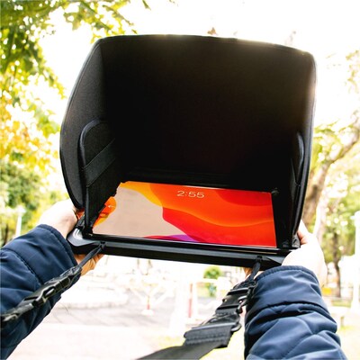 The Joy Factory aXtion Collapsible Sun Visor Fabric Solid 10"–11" Tablet Screen Hood for Tablets Black (CWX145)