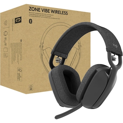 Logitech Zone Vibe Wireless Noise Canceling Bluetooth Stereo Headset, MS Certified (981-001440)