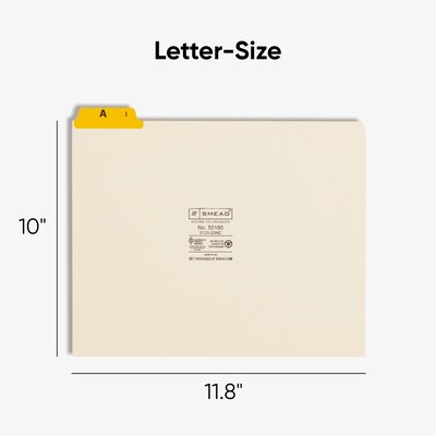 Smead Hanging File Folder Tabs, 5-Tab, Manila, 25/Set (50180)