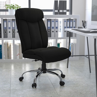 Flash Furniture HERCULES Series Armless Ergonomic Fabric Swivel Big & Tall Executive Office Chair, Black (GO1235BKFAB)