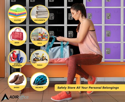 AdirOffice 72'' 6-Tier Purple Storage Locker (629-206-PUR)