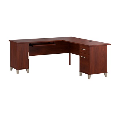 Bush Home Somerset 72 W L Shaped Office Desk with Storage, Hansen Cherry (WC81710K)