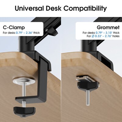 FlexiSpot MA1 Single Adjustable Arm, Up to 32" Monitor, Black (MA1B-S-DP)