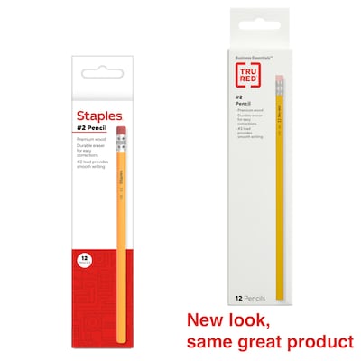 Staples Wooden Pencil, 2.2mm, #2 Medium Lead, Dozen (ST62806-CC)