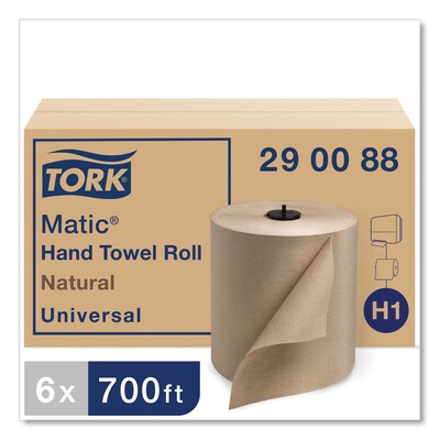 Tork Universal Matic Hardwound Paper Towels, 1-ply, 6 Rolls/Carton (TRK290088)