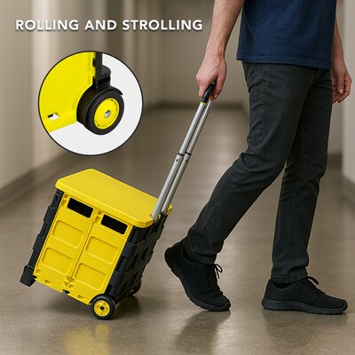 Mount-It! Mobile Utility Cart, Yellow/Black (MI-905)
