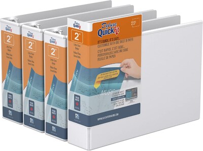 Davis Group QuickFit Heavy Duty 2 3-Ring Standard Binders, White, 4/Pack (97130-04)