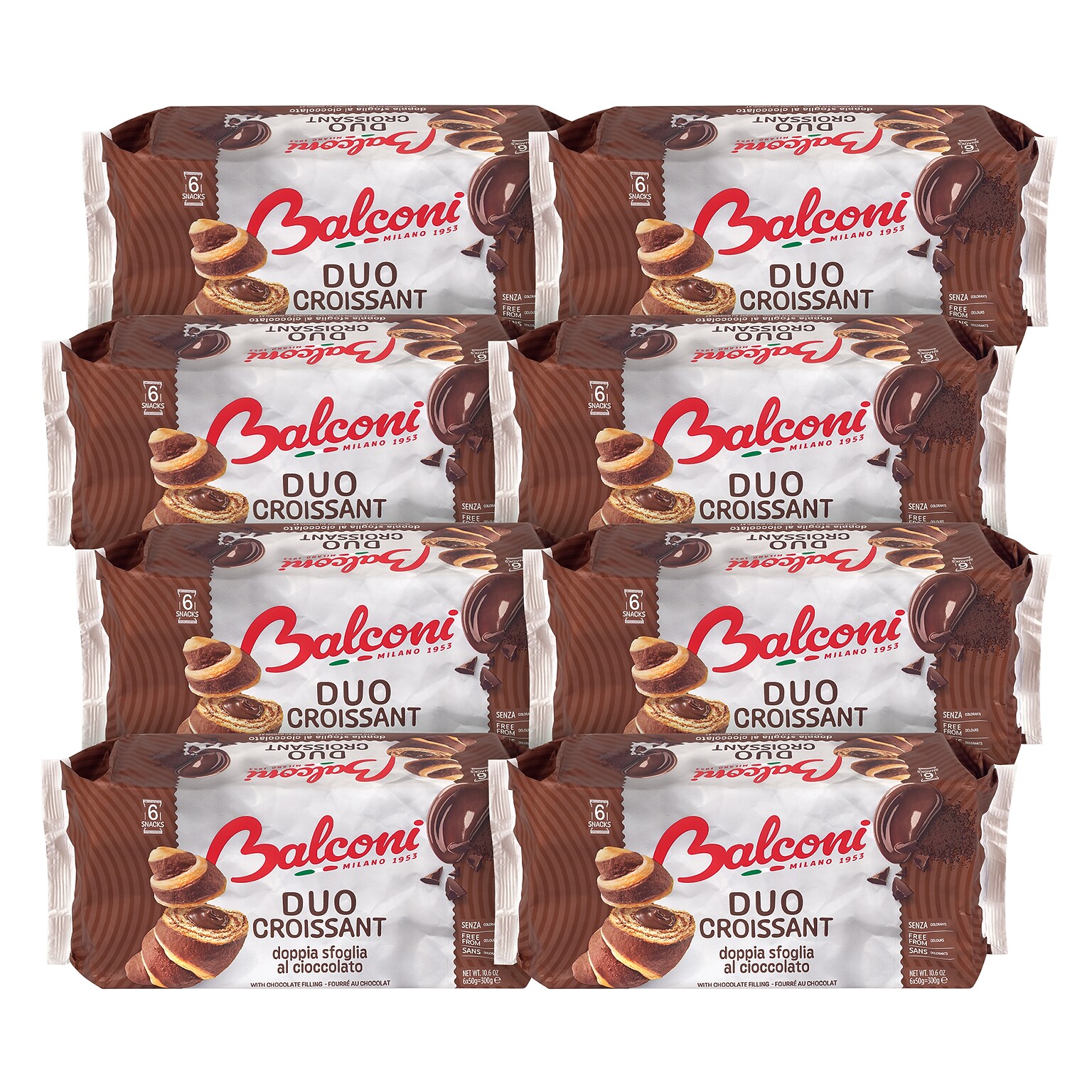 Balconi Duo Croissant Chocolate Croissants, 48/Pack (600-04187)