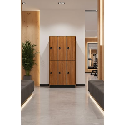 Alpine Industries 72 2-Tier 2-Column Storage Locker, Oak (701-O-2-TPL-MK)