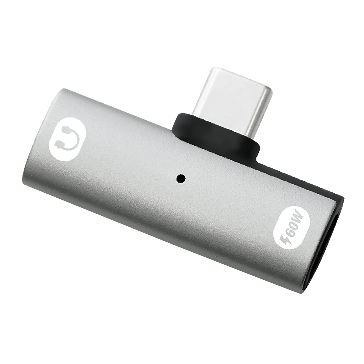 LBT 3.5-mm to USB-C Headphone Jack Adapter with 60-Watt PD Charging USB-C Port, Gray (LBT133)
