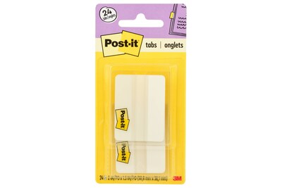 Post-it® Durable Tabs, 2 Wide, Solid, White, 24 Tabs/Pack (686-24WE)