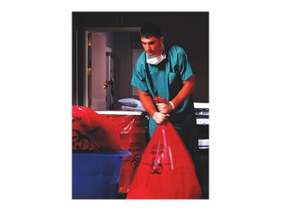 Heritage 30 Gal. Biohazard Liners, Red, 43"L x 30"W, 200/Carton (A6043PR)