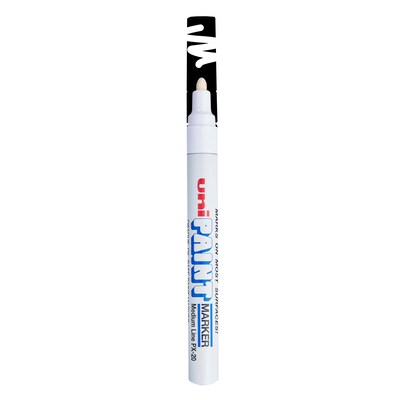 Uni Paint Marker, Bullet Point, White, Dozen (63613DZ)