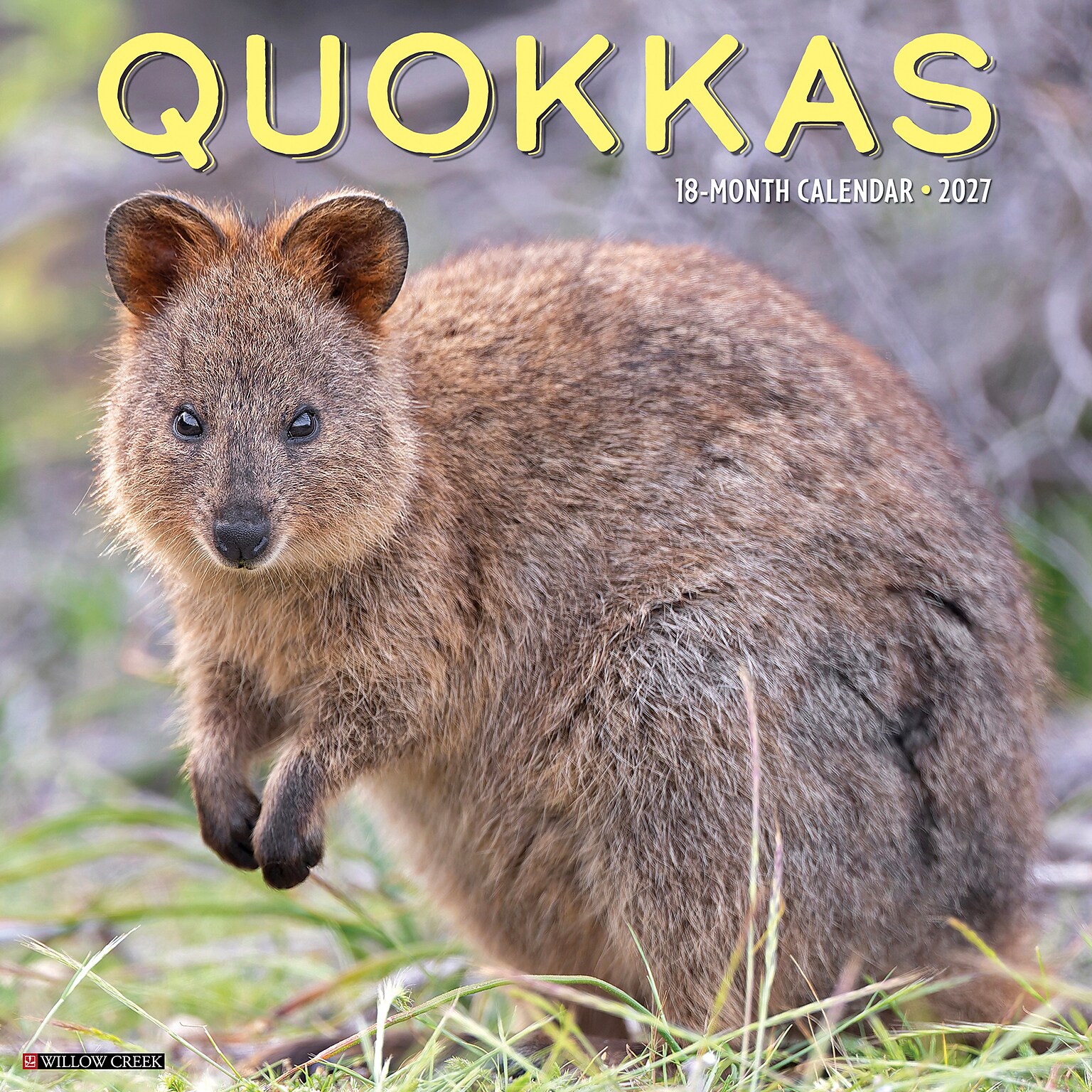 2027 Willow Creek Quokkas 12 x 12 Monthly Wall Calendar, Assorted Colors (61978)