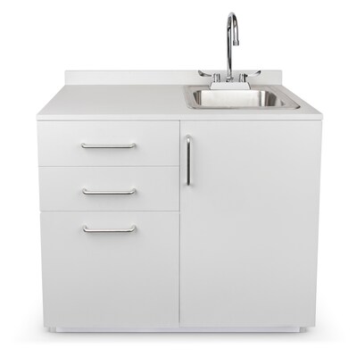 Viva Comfort 36.32H x 36W Exam Room Medical Cabinet With Sink, 3-Drawers, Gray (ADI902-B-36-R-GRY)
