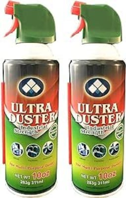 Ultra Duster Industrial Strength Compressed Air Duster Cleaner 10 oz., 2/Pack