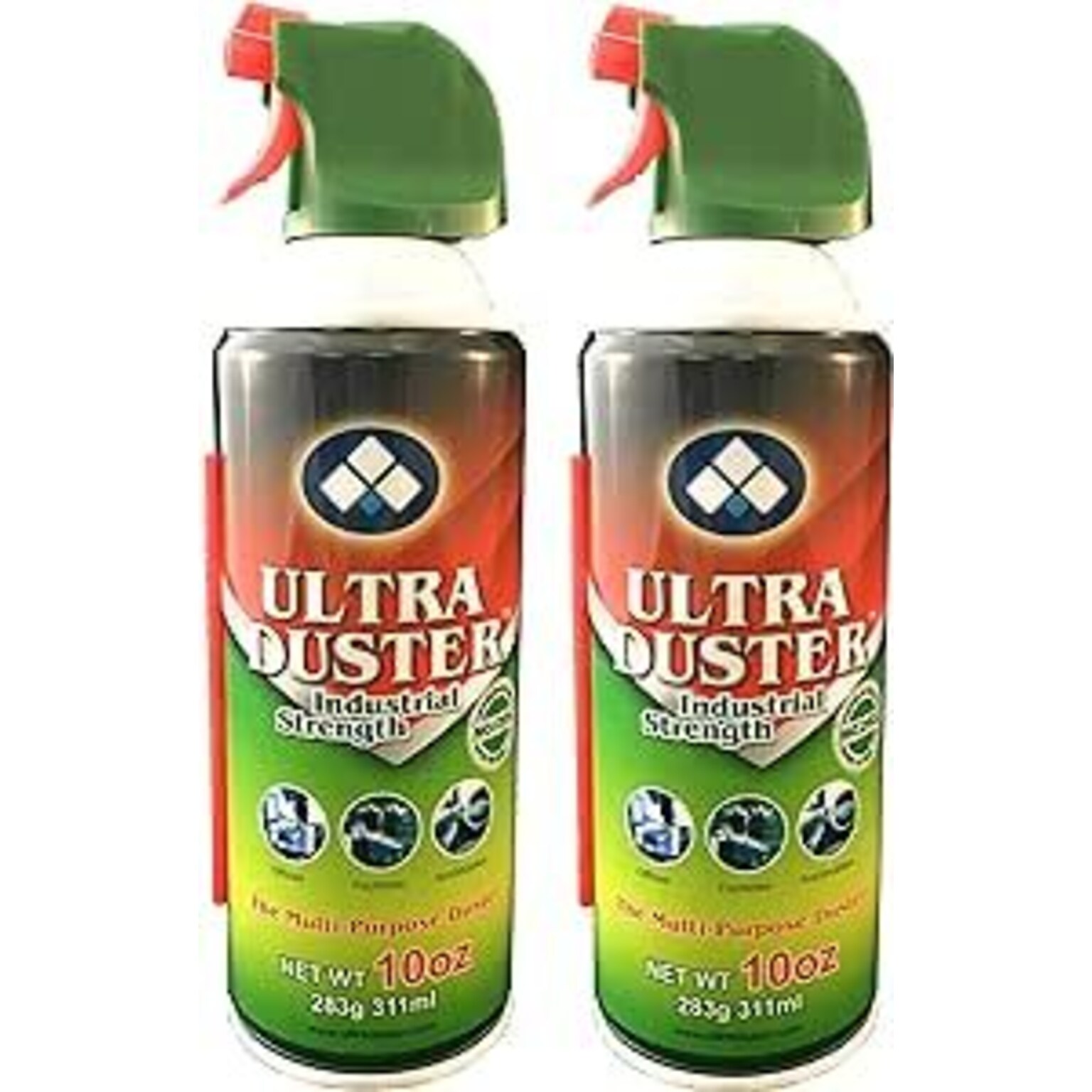 Ultra Duster Industrial Strength Compressed Air Duster Cleaner 10 oz., 2/Pack