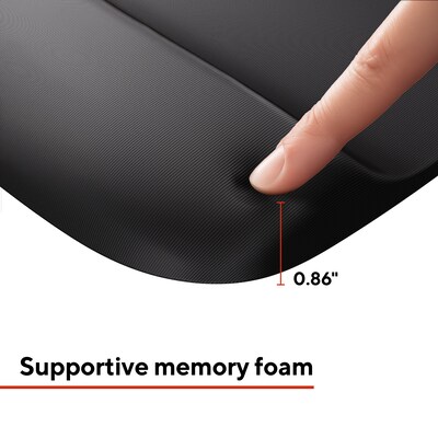 Staples TECH Foam Non-Skid Mouse Pad/Wrist Rest Combo, Black (ST63286)