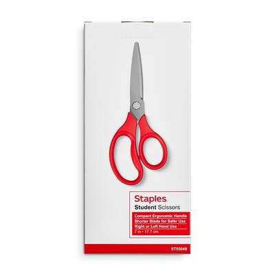 Staples 8 inch Pointed Tip Stainless Steel Scissors Straight Handle Right & Left Handed 6/Carton, Black