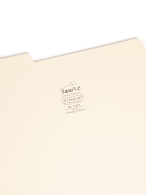 Smead SuperTab File Folder, Oversized 1/3-Cut Tab, Legal Size, Manila, 100/Box (15301)