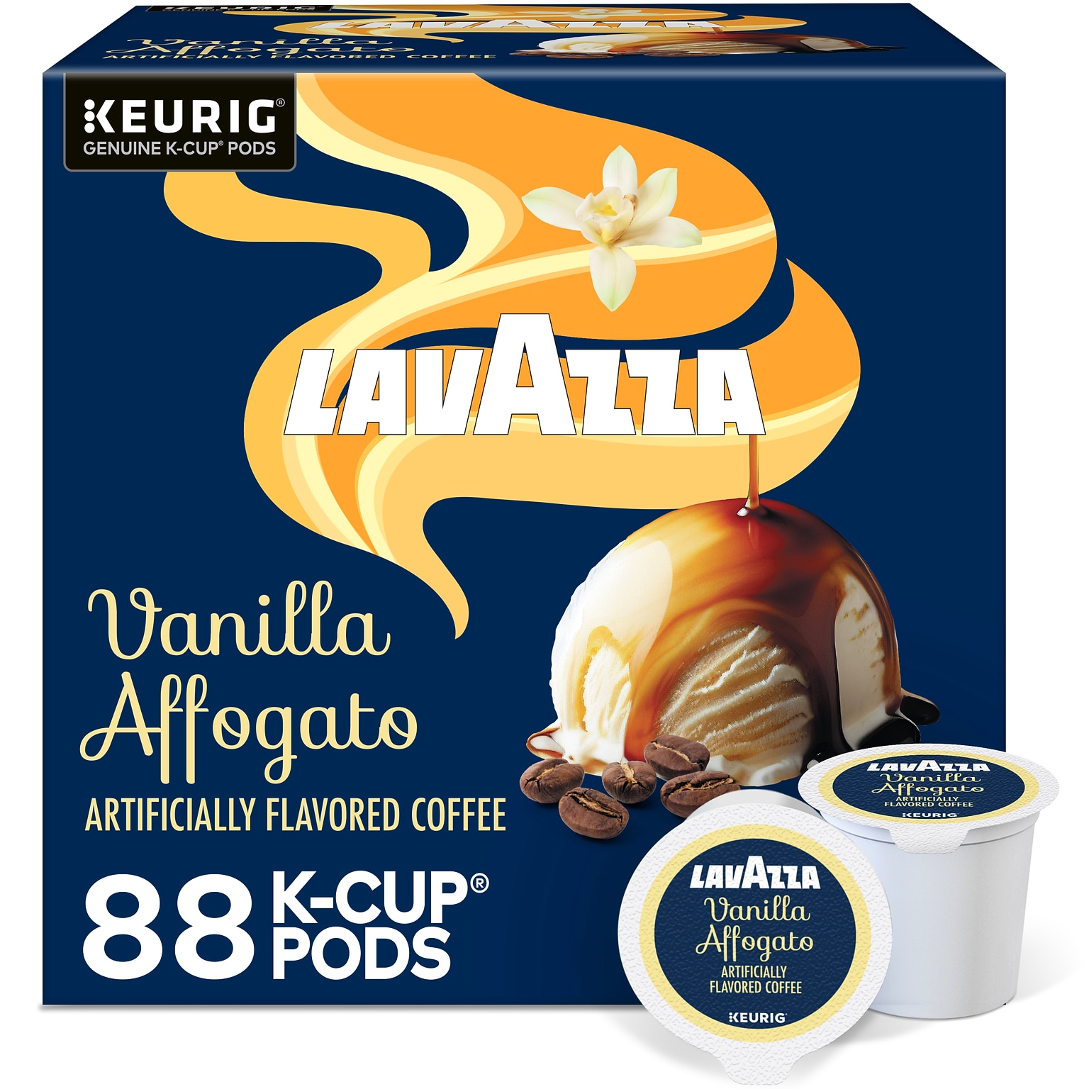 Lavazza Vanilla Affogato Coffee Keurig® K-Cup® Pods, Medium Roast, 88/Carton (5000384733CT)