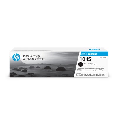 HP 104S Black Toner Cartridge for Samsung MLT-D104S (SU748), Samsung-branded printer supplies are no