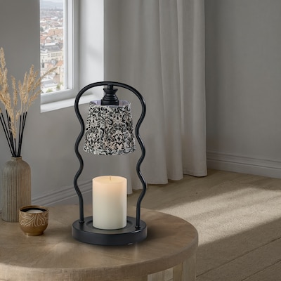Simplee Adesso Twirl Candlewarmer 13.5" Halogen Table Lamp, Black/White (SL1195-01)
