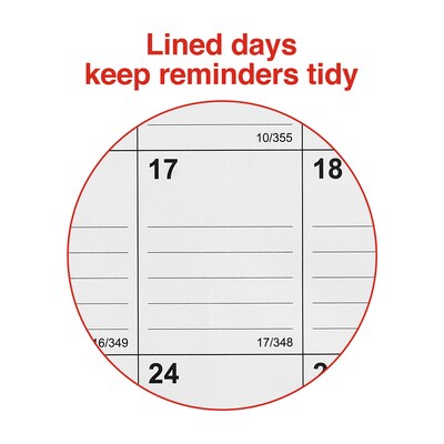 2025 Staples 12" x 17" Wall Calendar, White/Red (ST53913-25)