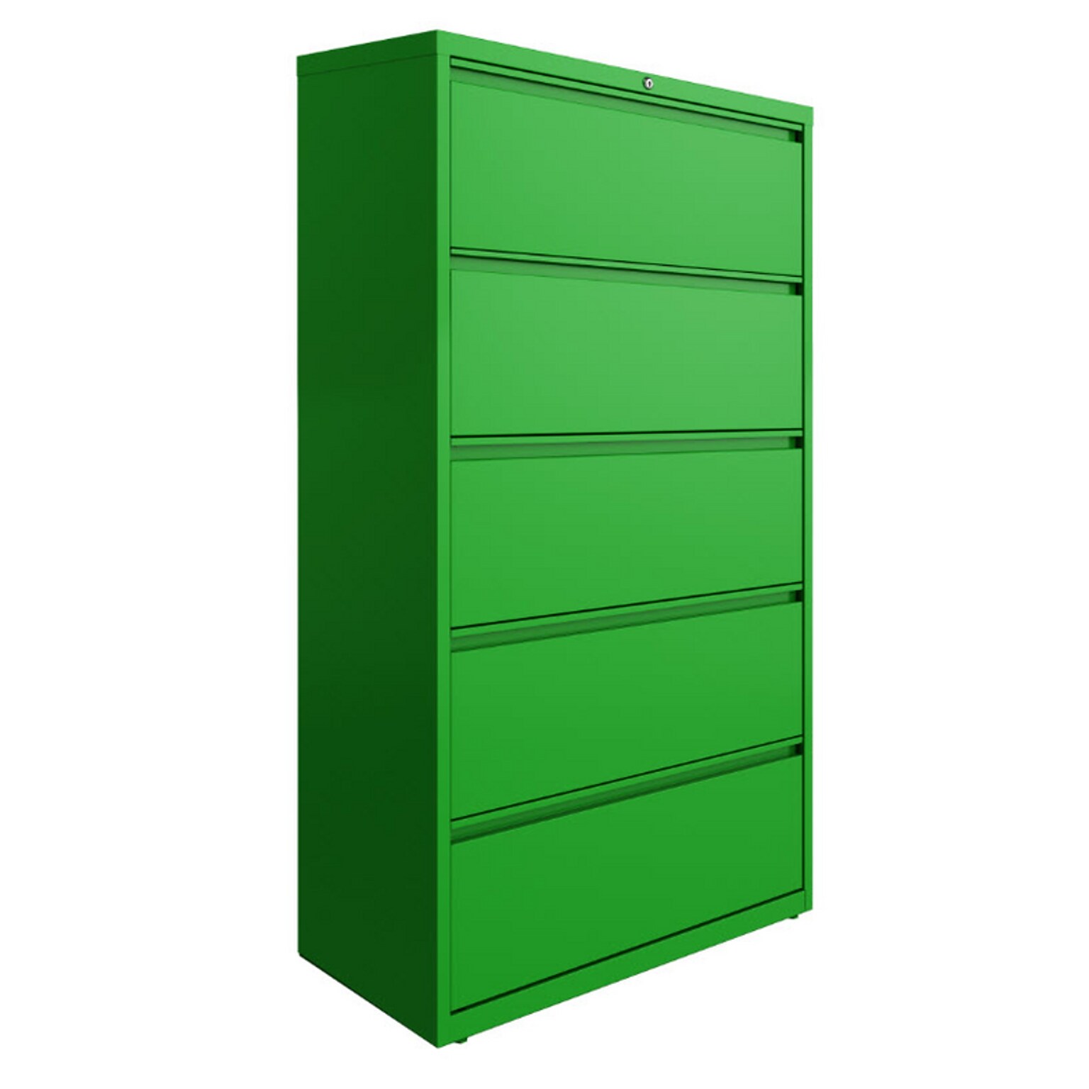 Hirsh HL10000 Series 5-Drawer Lateral File Cabinet, Locking, Letter/Legal, Screaming Green, 36 (24259)