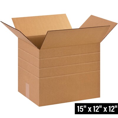 15 x 12 x 12 Multi-Depth Shipping Boxes, 25/Bundle (MD151212)