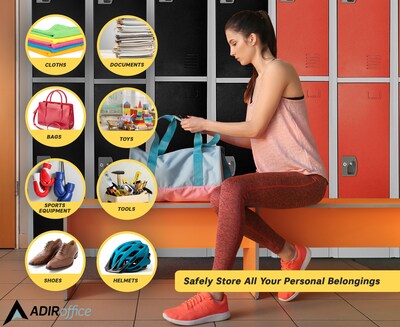 AdirOffice 72'' 2-Tier Black Storage Locker (629-202-BLK)