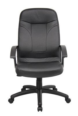 Boss High Back LeatherPlus Chair, Black (B8401)