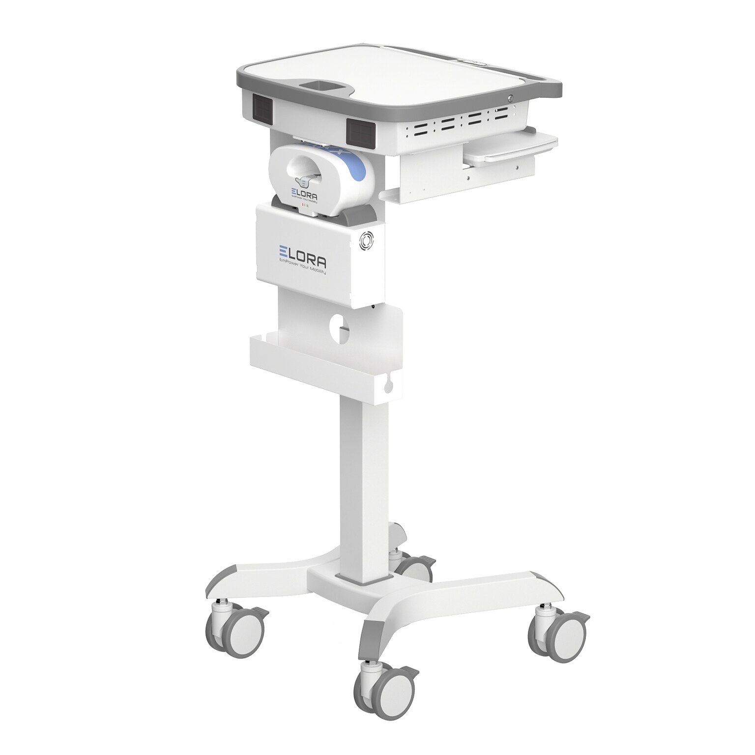 Mount-It! MedHub Powered Mobile Medical Cart Workstation with Motorized Height Adjustment & Elora Power Kit (MI-16058)