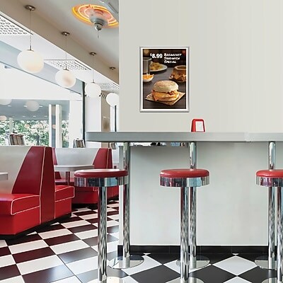 Staples 24 x 36 Plastic Poster Frame, Silver (PPFRM-2436-SLV)