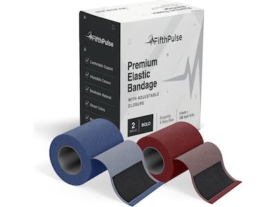 FifthPulse 3 x 180 Polyester Elastic Bandages, 2/Pack (FP-EBAND-BD-2PK)