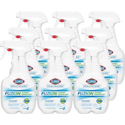 Clorox Healthcare Fuzion All-Purpose Cleaners & Spray Disinfectant, Unscented, 32 oz., 9/Carton (314
