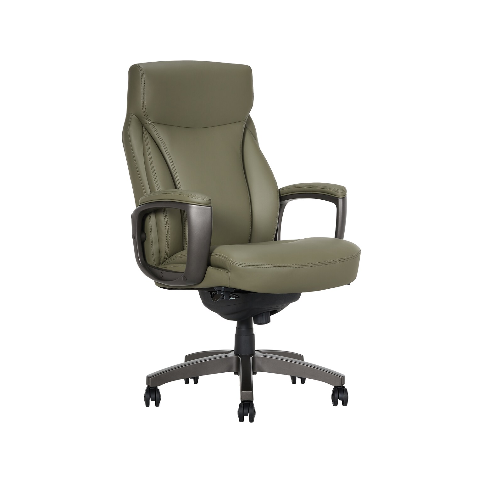 La-Z-Boy Arcadian Ergonomic Bonded Leather Swivel Executive Chair, Olive (60008-OLV)
