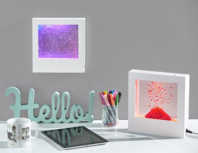 Simplee Adesso 9"H LED Glitter Motion Light Box, White (SL3984-02)