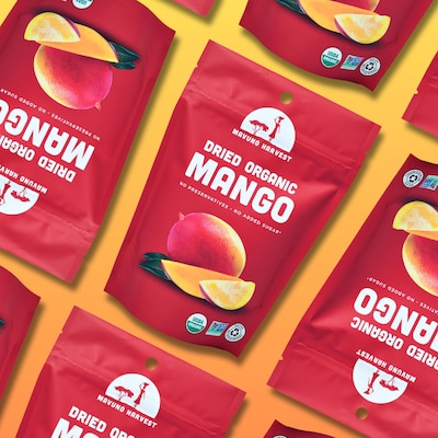 Mavuno Harvest Gluten Free Organic Dried Mango Fruit Snacks, 1 lb. Bag (MAHW-MNG1LB)