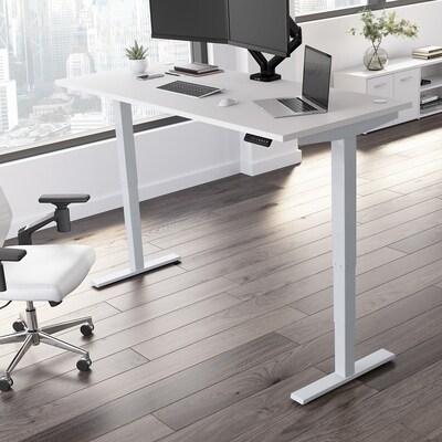 Bush Business Furniture Move 40 Series 72W Electric Height Adjustable Standing Desk, White/Cool Gra