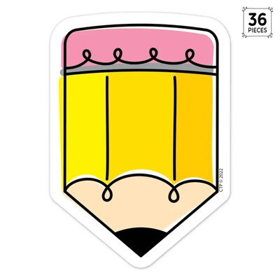 Creative Teaching Press Core Décor Doodle Pencil Designer Cut-Outs, 36/Pack, 3 Packs/Bundle (CTP10678-3)